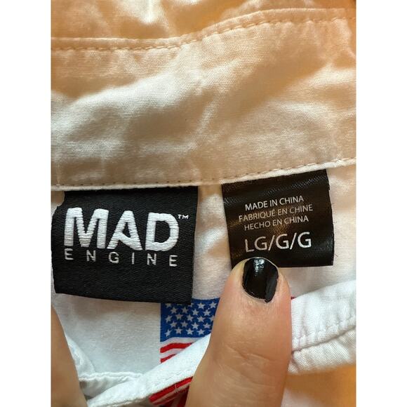 Mad Engine Men’s American Flag Button Down Shirt Size L USA Patriotic - Picture 7 of 7